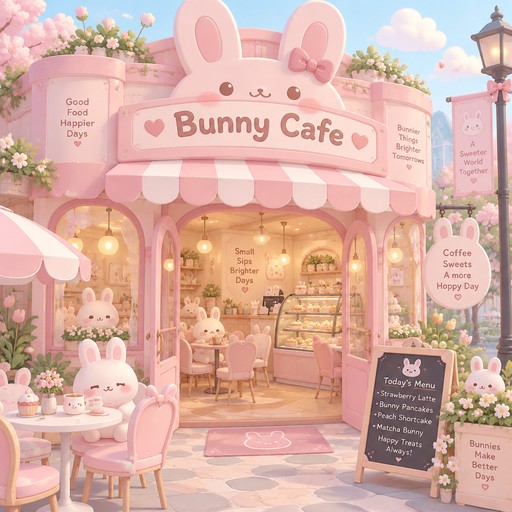 Make a pink bunny Cafe