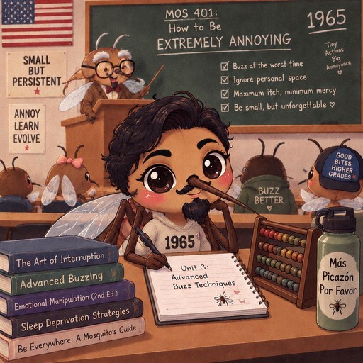 Kawaii cartoon person reading a book at a desk with classroom posters and bookshelves