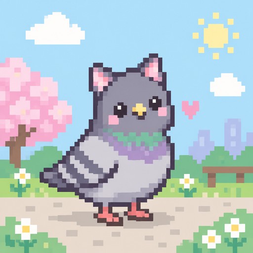 Pigeon with cat ears