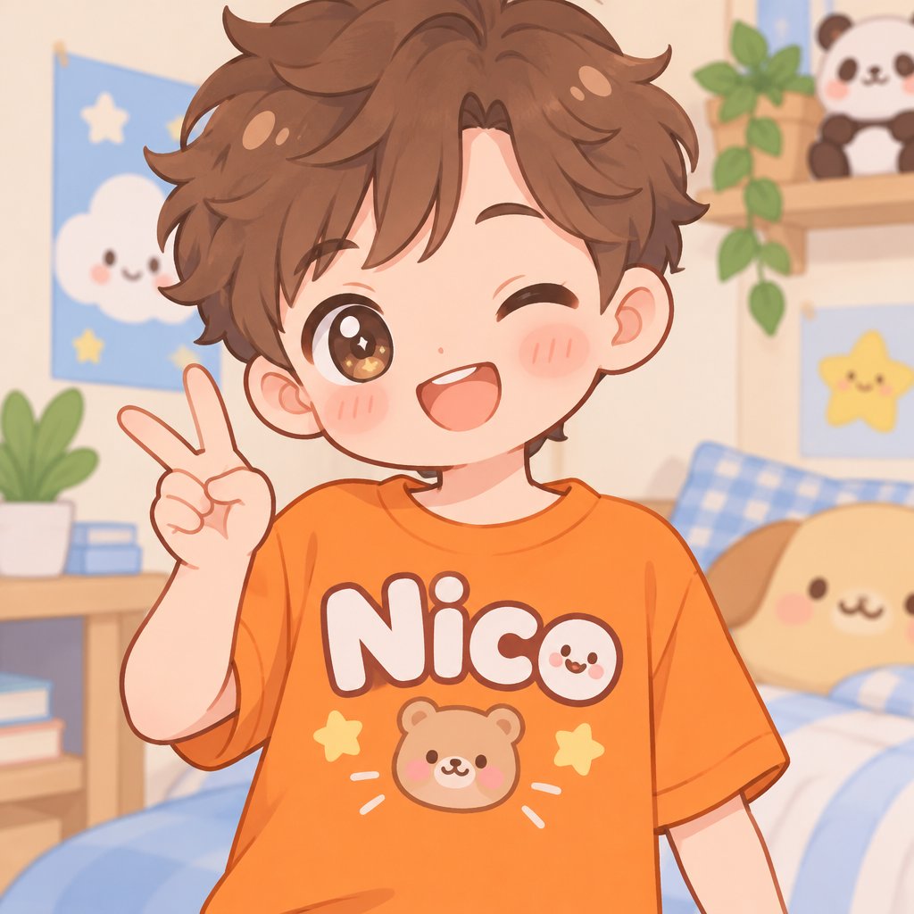 Change the word “Nice” to “Nico” on orange shirt