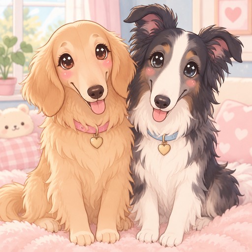Make the muzzles longer and narrower on both dogs