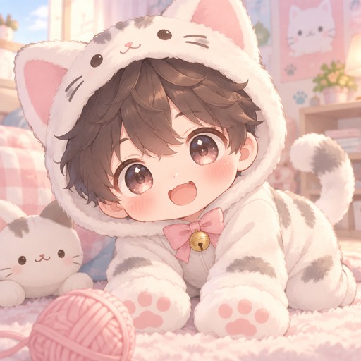 boy in a kitten costume