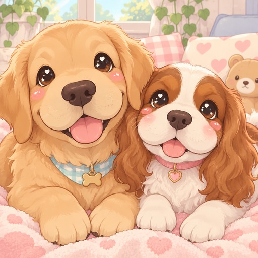 Make the muzzles wider on both dogs