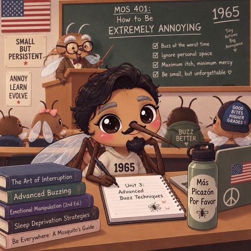 Kawaii cartoon person reading an annoyance manual at a desk with books and coffee.