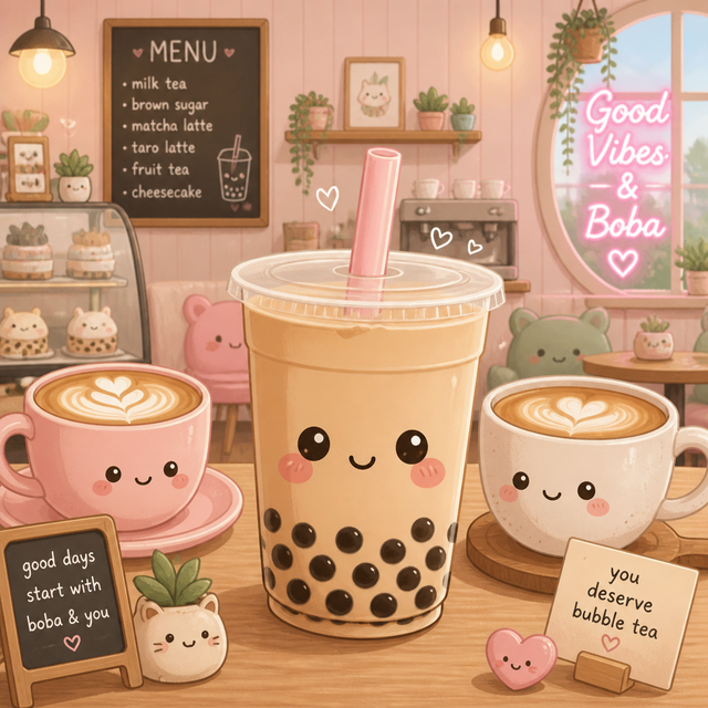 Kawaii Cafe kawaii AI art style example