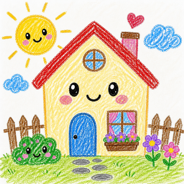 Kawaii Crayon kawaii AI art style example