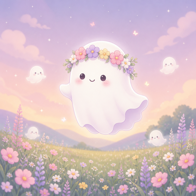 Kawaii Ghost kawaii AI art style example