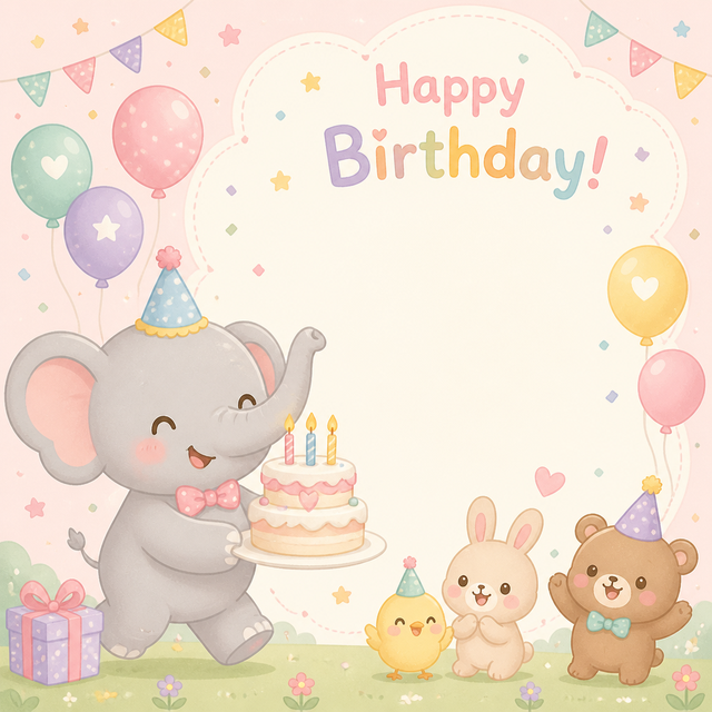 Kawaii Greeting Card kawaii AI art style example