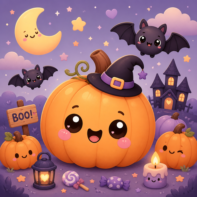 Kawaii Halloween kawaii AI art style example