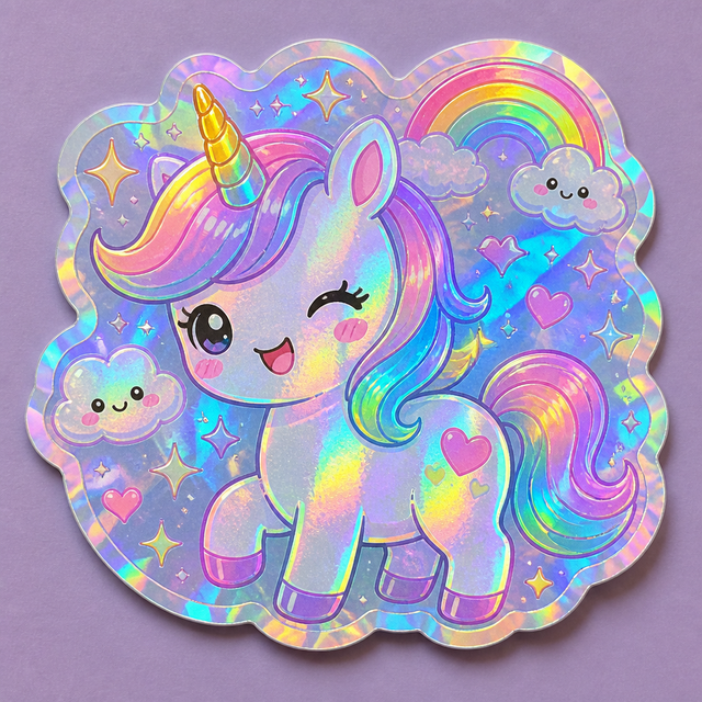 Kawaii Holographic kawaii AI art style example