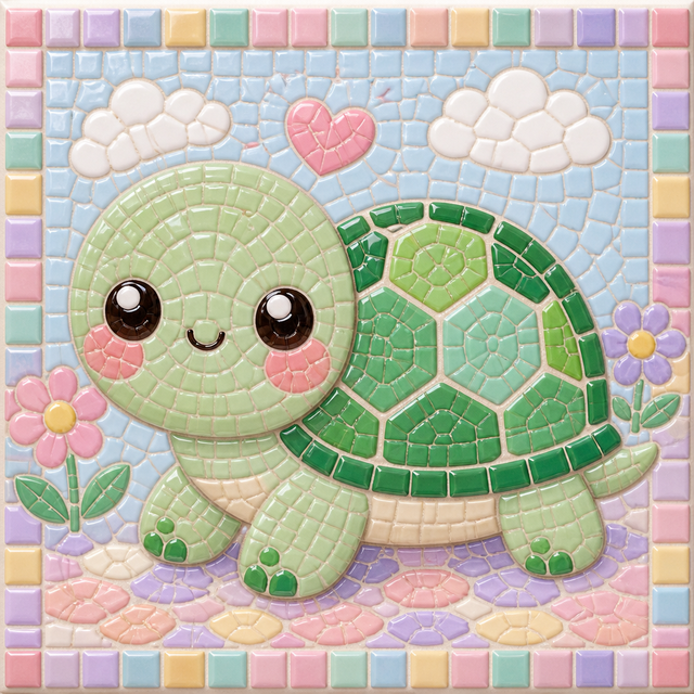 Kawaii Mosaic kawaii AI art style example