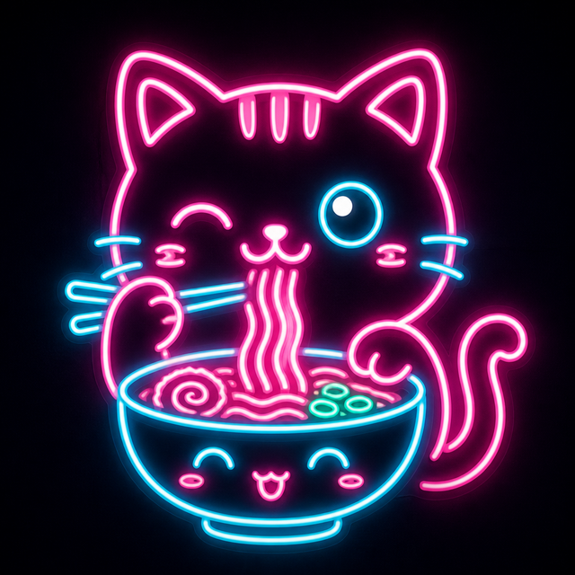 Kawaii Neon kawaii AI art style example