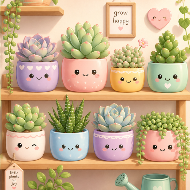Kawaii Plants kawaii AI art style example