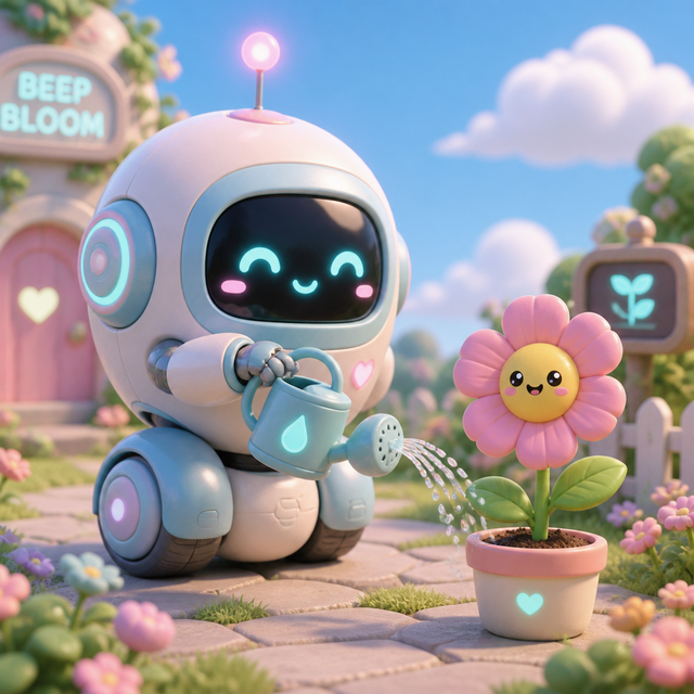 Kawaii Robot kawaii AI art style example