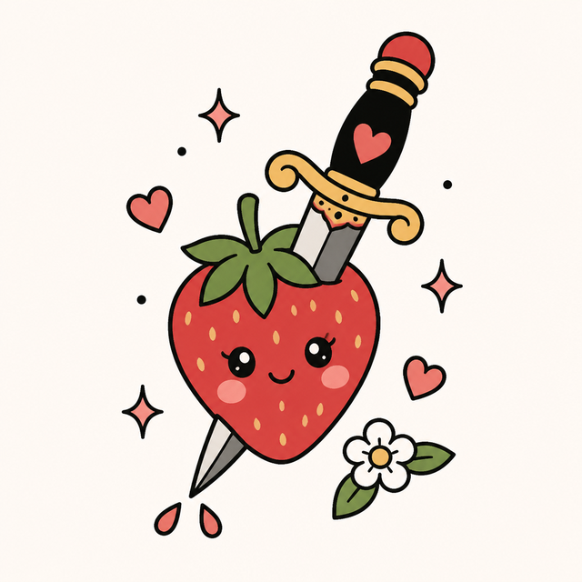 Kawaii Tattoo Flash kawaii AI art style example