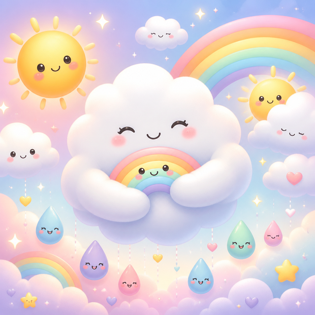 Kawaii Weather kawaii AI art style example